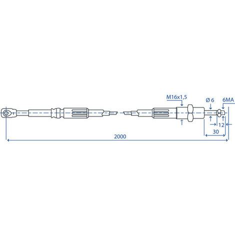 CAVO TELECOMANDO L=2000 X LEVA CLOCHE