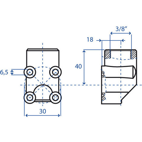 FLANGIA 4 FORI TUBO 3/8