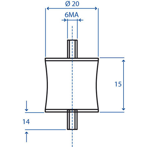 ANTIVIBRANTE 30X20 8MA DOPPIA VITE PZ10