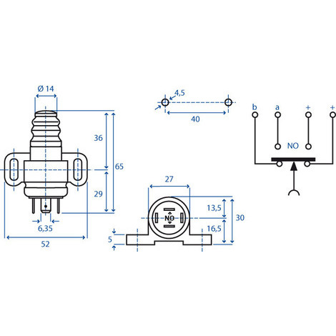 INTERRUTTORE PULSANTE 2+2 CONTATTI