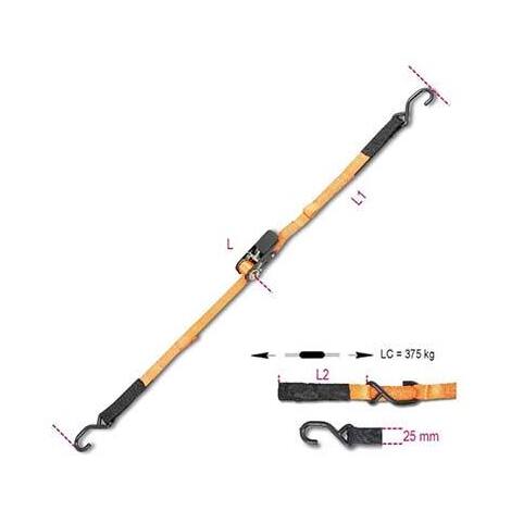 Cinghia  a  trazione  2  ganci+asole+cric  8188cg  robur - L.mt  5  h.mm  25  kg  400