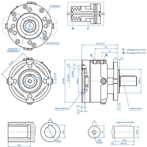 FRENO LB 288 C43C MOTORE MP-MR CIL.25