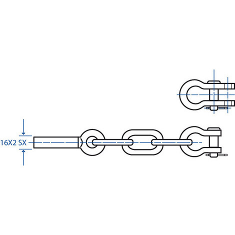 MEZZA CATENA/GRILLO X 203.00.12 SX PZ.2