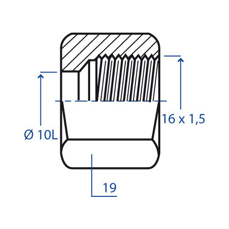 DADO DIN T.10 L.F.16X1,5