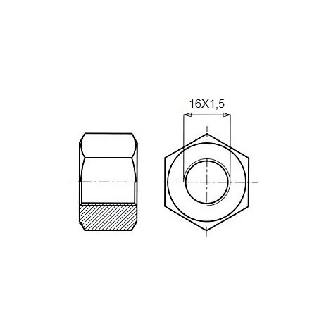 DADO SERRAGGIO RUOTE M16X1,5 PZ.10