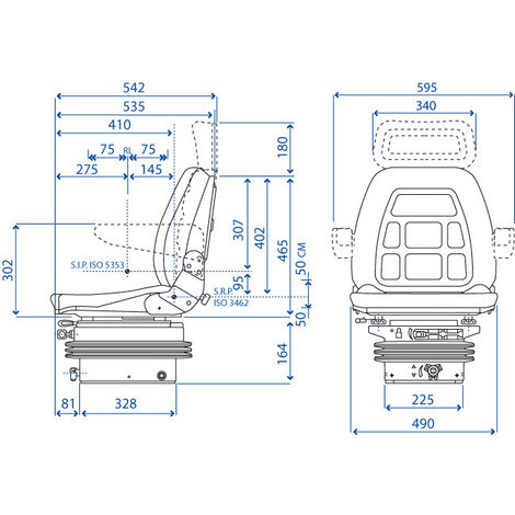 SEDILE SC95 STOFFA MOLLEG.M200+BRACCIOLI