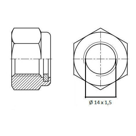 DADO SERRAGGIO RUOTE M14X1,5 PZ.5