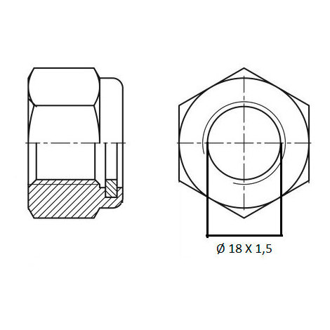 DADO SERRAGGIO RUOTE M18X1,5 PZ.5