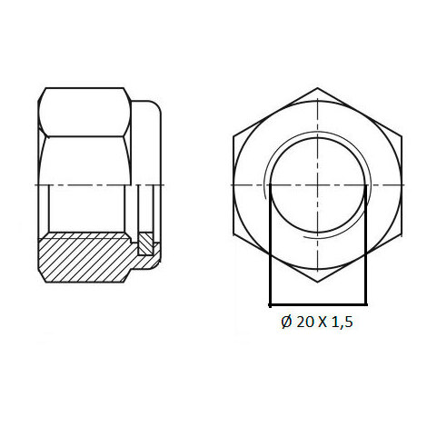 DADO SERRAGGIO RUOTE M20X1,5 PZ.5