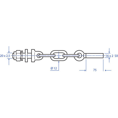 MEZZA CATENA16X2 SX 203.00.07.03