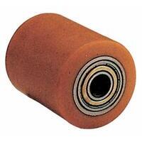 Rullo in poliuretano 75x65 con nucleo in acciaio scorrevole su doppi cuscinetti a sfere