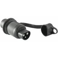 Spina a 3 poli in plastica con cappuccio 12-24V