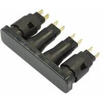 Pannello di controllo 4 spie 12V orizzontale. Spia arancio riserva carburante, spia rossa batteria, spia arancio preriscaldo, spia rossa olio, dima 94,5x21,5 mm