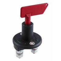 Interruttore staccabatteria ad azionamento manuale con chiave estraibile,Tensione nominale MAX 24V, Corrente max. continua 100 A, Corrente max. di breve durata 500 A x 5 sec, IP4X,Temperatura d'impiego -40°C / +50°C, Contatti in rame, Dadi per contatti