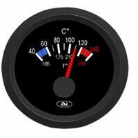 Lo strumento 01914 è un indicatore di temperatura acqua analogico a 12V con tecnoclogia stepper motor. Il range di temperatura va da 40°C a 120°C ( da 105°F a 250°F). Retroilluminazione di colore bianco della scala e di colore rosso per la lancetta