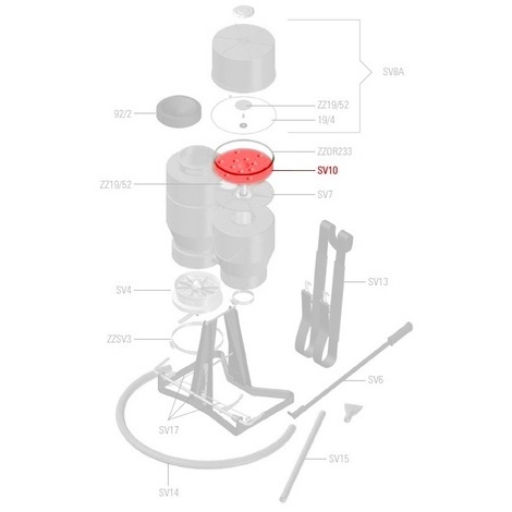 Pistone completo solforatrice zaino esploso sv10 3006060