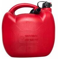 Tanica in plastica da 5 L dotata di beccuccio flessibile.