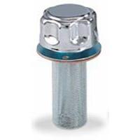 Tappo con filtro e cestello con 3 fori di fissaggio, in metallo cromato